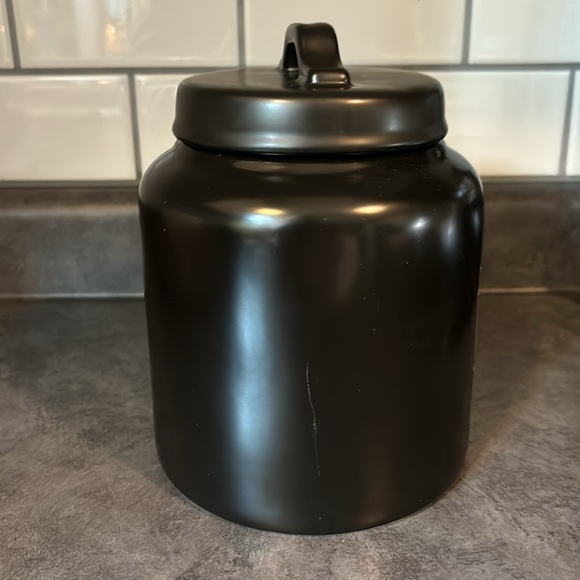 NWT Rae Dunn Matte Black BOO Canister - Picture 2 of 7